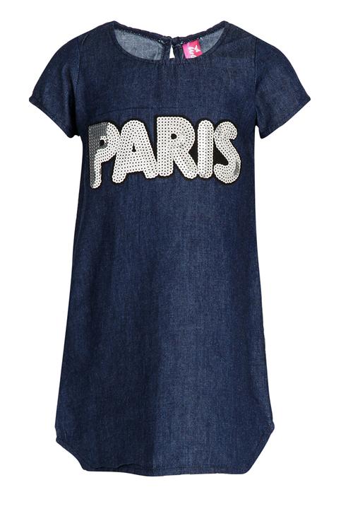 Twin Clothing - Babydoll Denim Dress Dark Blue