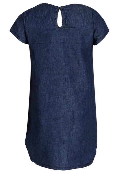 Twin Clothing - Babydoll Denim Dress Dark Blue