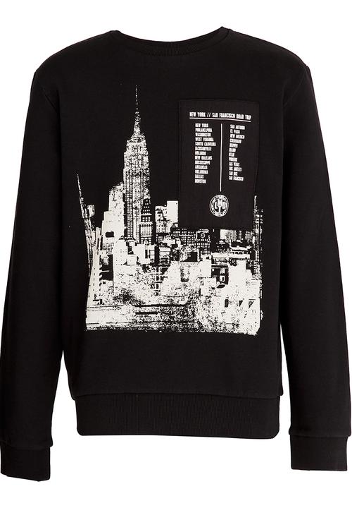 Name It - Printed Sweat Top Black