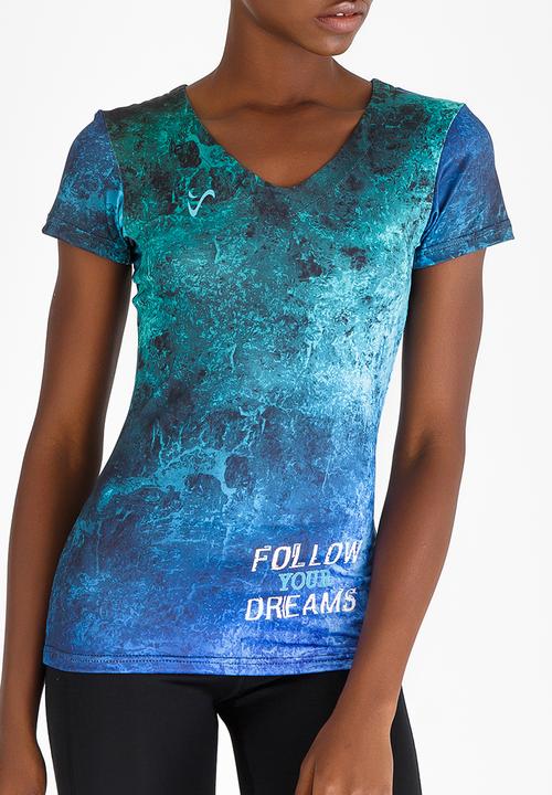 Vivolicious - Follow Your Dreams Pro Cool V-neck Tee Blue