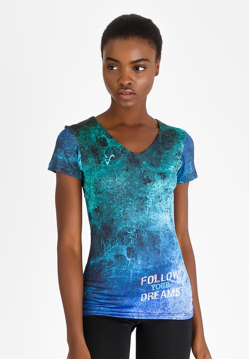 Vivolicious - Follow Your Dreams Pro Cool V-neck Tee Blue
