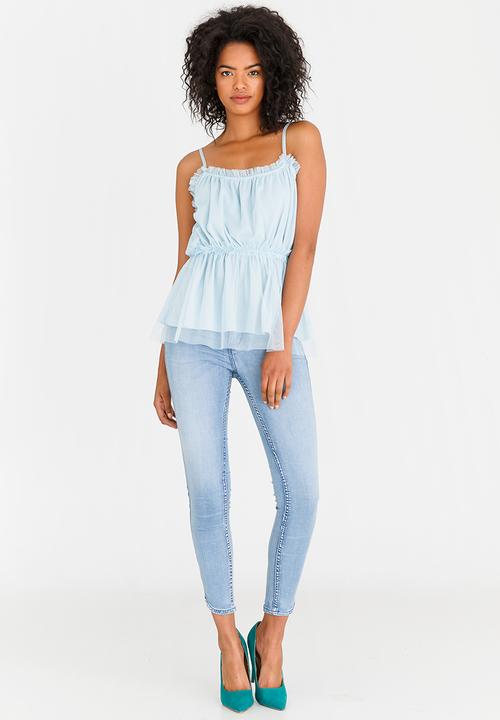 STYLE REPUBLIC - Mesh Tier Cami Pale Blue