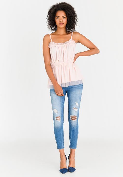 STYLE REPUBLIC - Mesh Tier Cami Pale Pink