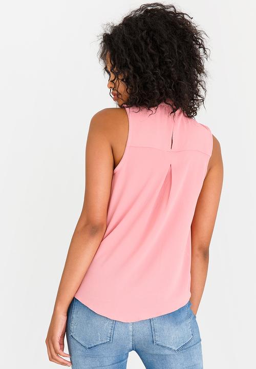 STYLE REPUBLIC - Choker Neckline Blouse Mid Pink