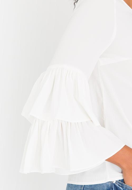 Vero Moda - Dellie 3/4 Frill Top White