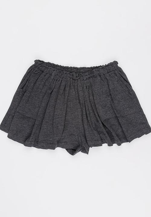 Name It - Gathered Wide Leg Shorts Grey