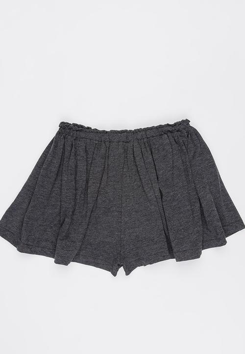 Name It - Gathered Wide Leg Shorts Grey