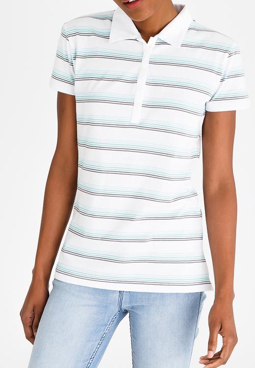 JEEP - Short Sleeve Stripe Golfer White
