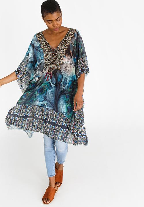 cath.nic - Grecian Mosaic Kaftan Top Blue