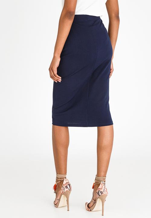 edit - High Waist Pencil Skirt Navy