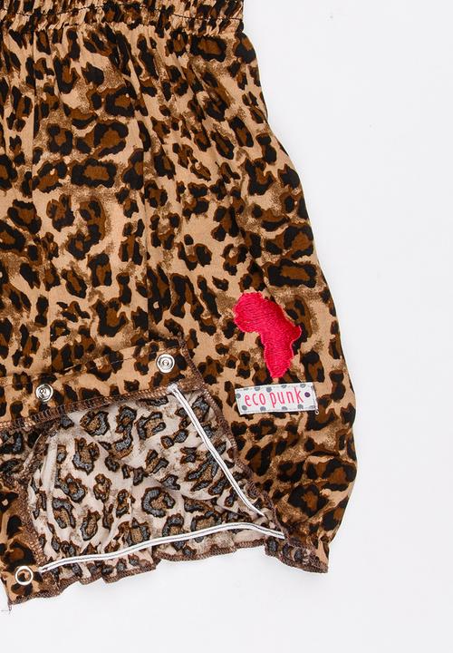 Eco Punk - Animal Print Romper Multi-colour