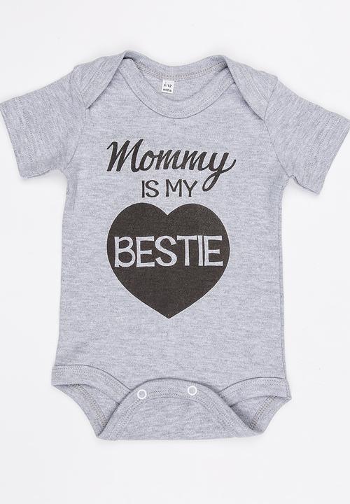 Funky Shop - Slogan Baby Grow Grey Melange