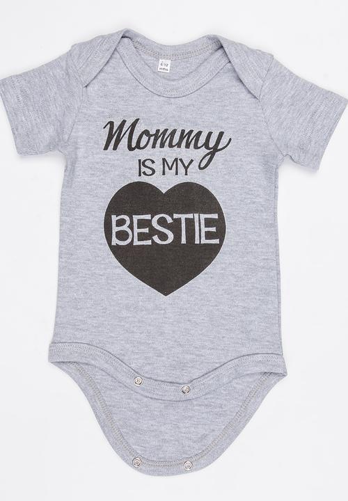 Funky Shop - Slogan Baby Grow Grey Melange
