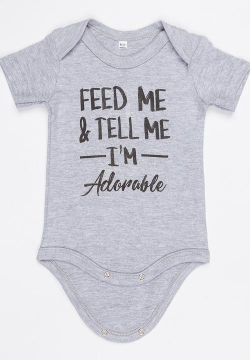 Funky Shop - Slogan Baby Grow Grey