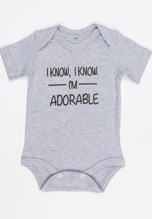 Funky Shop - Slogan Baby Grow Grey