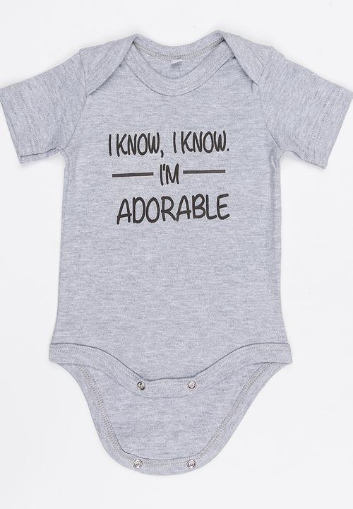Funky Shop - Slogan Baby Grow Grey