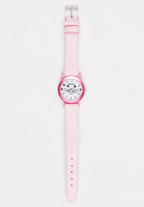 Cool Kids - Girls Kitty Watch Mid Pink