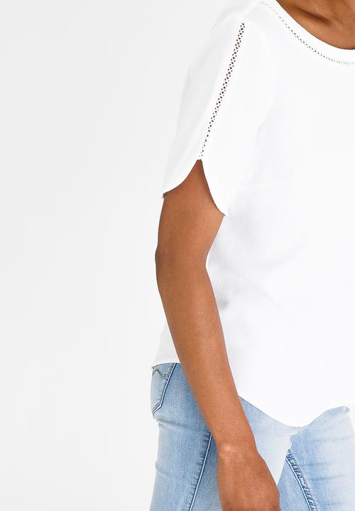 edit - Boxy Blouse with Lace White