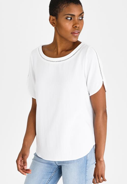 edit - Boxy Blouse with Lace White