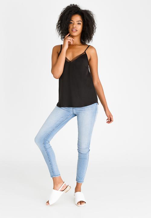 Kate Jordan - Mesh Inset Cami Black