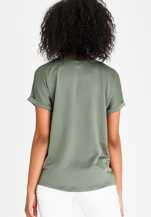 Kate Jordan - Satin Combo Top Green