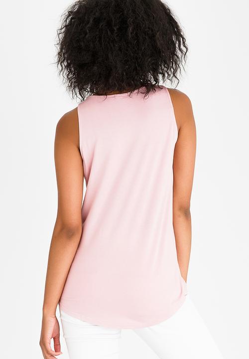Kate Jordan - Rose Gold Print Vest Pale Pink