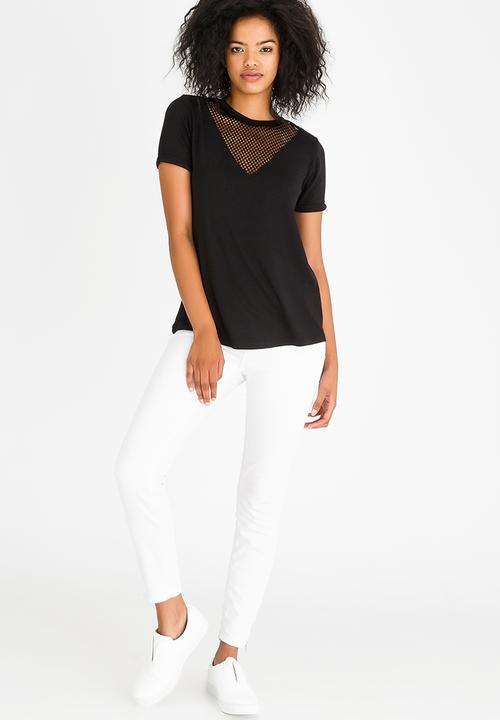 Kate Jordan - Mesh Inset Top Black