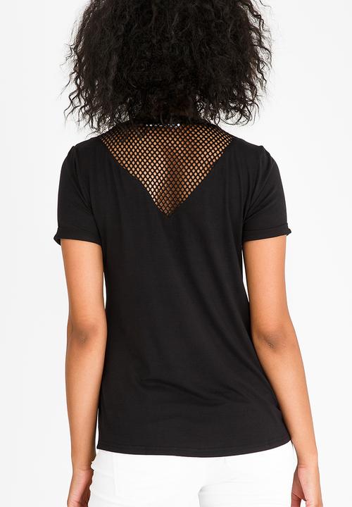 Kate Jordan - Mesh Inset Top Black