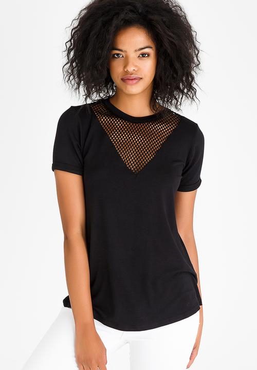 Kate Jordan - Mesh Inset Top Black