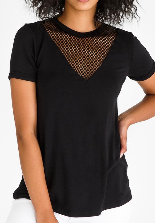 Kate Jordan - Mesh Inset Top Black