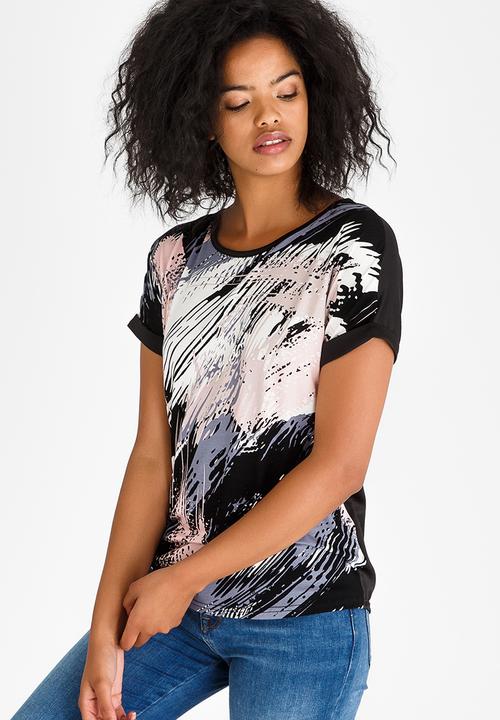 Kate Jordan - Satin Combo Top Black