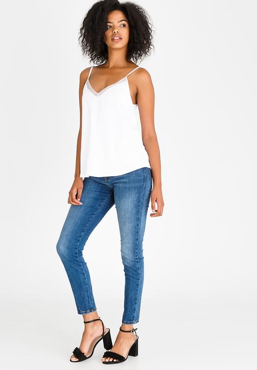 Kate Jordan - Mesh Inset Cami White