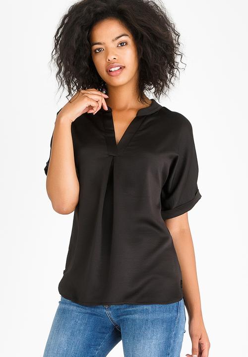 Kate Jordan - Satin Sueded Shirt Black