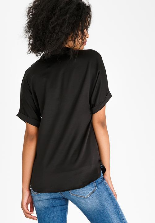 Kate Jordan - Satin Sueded Shirt Black
