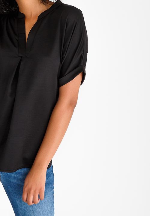 Kate Jordan - Satin Sueded Shirt Black