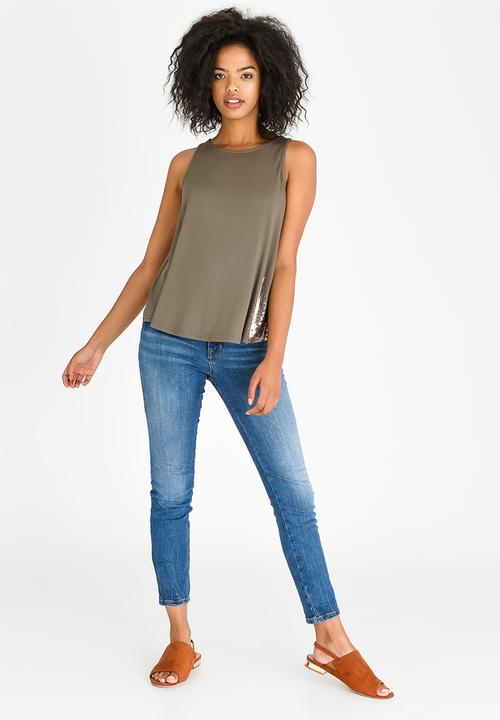 Kate Jordan - Rose Gold Zip Vest Green