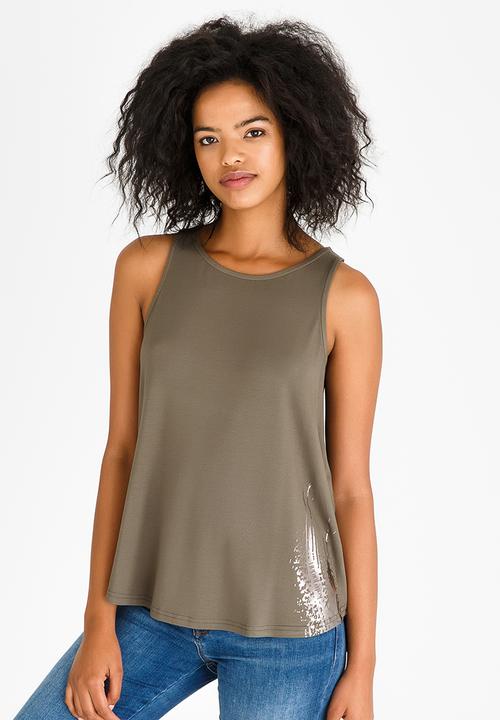 Kate Jordan - Rose Gold Zip Vest Green