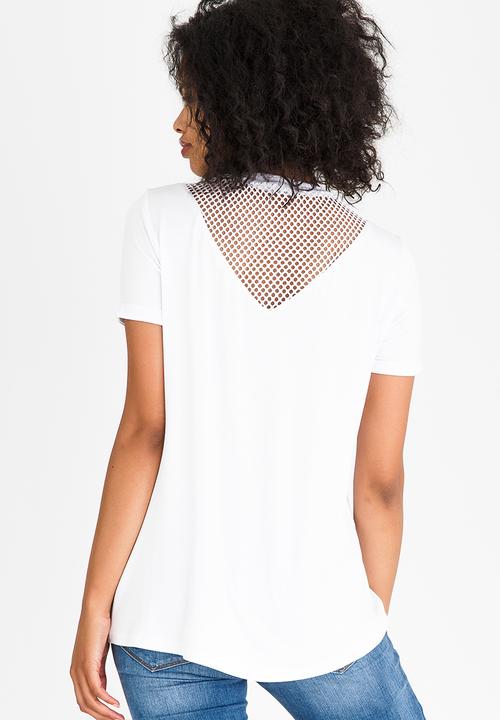 Kate Jordan - Mesh Inset Top White