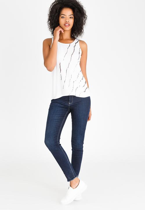 Kate Jordan - Rose Gold Print Vest White