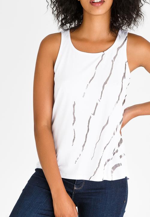 Kate Jordan - Rose Gold Print Vest White