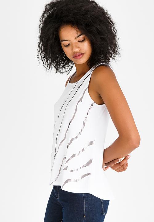 Kate Jordan - Rose Gold Print Vest White