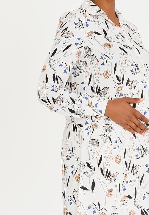 edit Maternity - Longer Length Chiffon Shirt Floral