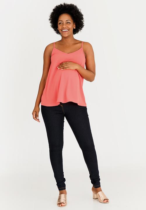 edit Maternity - Woven Cami Coral