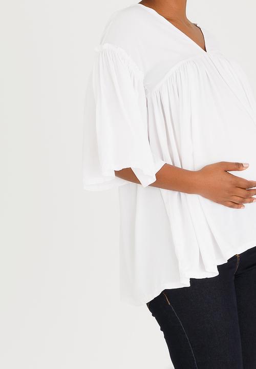 edit Maternity - Flowy Boho Top White