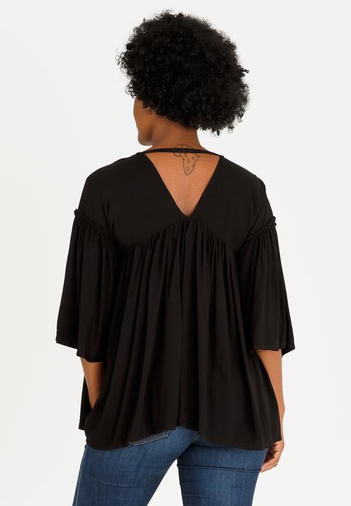 edit Maternity - Flowy Boho Top Black