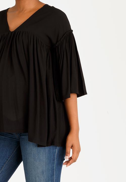 edit Maternity - Flowy Boho Top Black