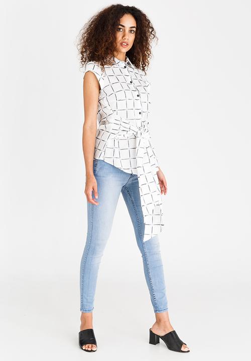 edit - Tie-Up Shirt Black and White