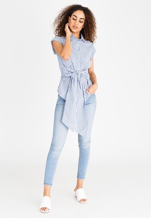 edit - Tie-Up Shirt Blue and White