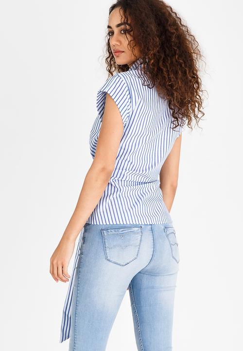 edit - Tie-Up Shirt Blue and White