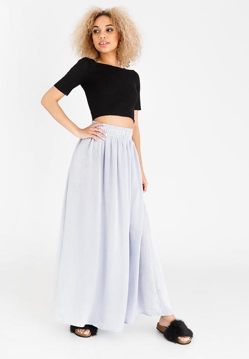 c(inch) - Basic Maxi Skirt Silver